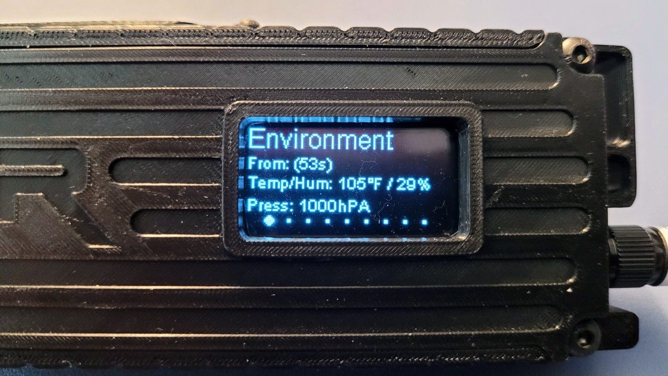 Environmental data reported on node