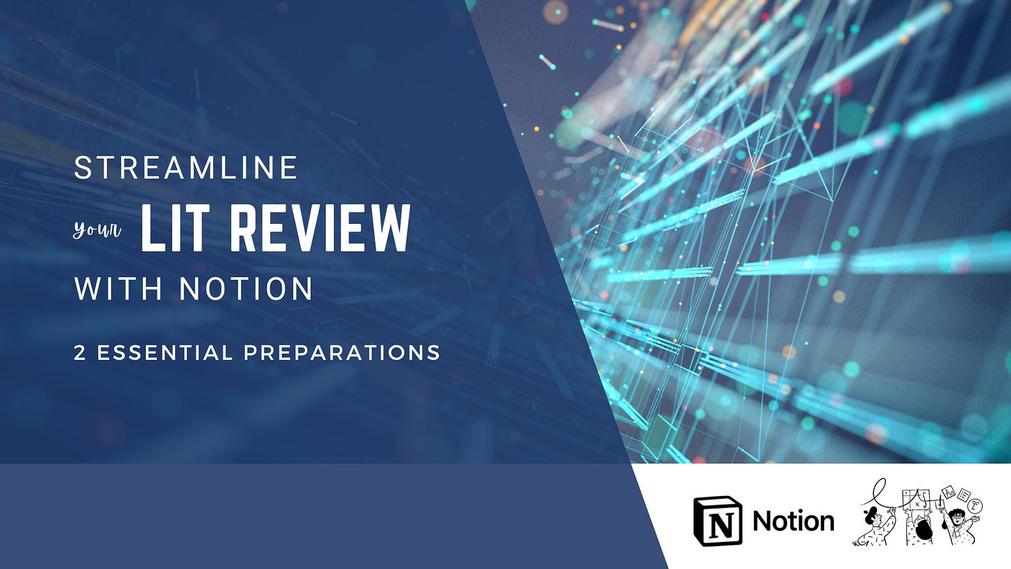 literature review & data analysis in Notion