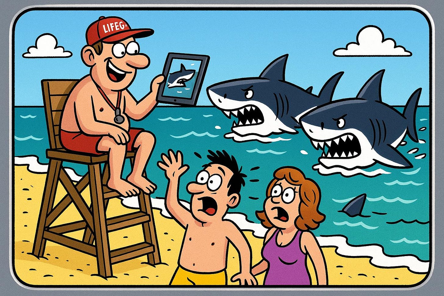 Distracted Lifeguard Ignores Shark Attack Distracted Lifeguard Ignores Shark Attack