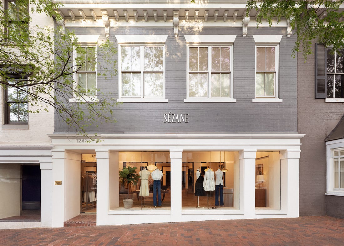 The exterior of Sézane's Georgetown store