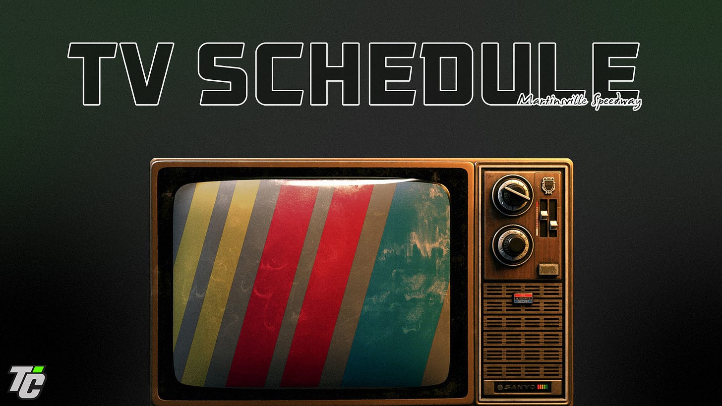 NASCAR TV Schedule Martinsville race weekend Cook Out 400 NASCAR Cup NASCAR Xfinity NASCAR Craftsman Truck