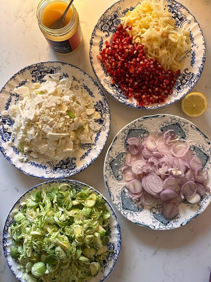 Brussel sprout salad ingredients