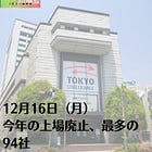 12月16日（月）今年の上場廃止、最多の94社