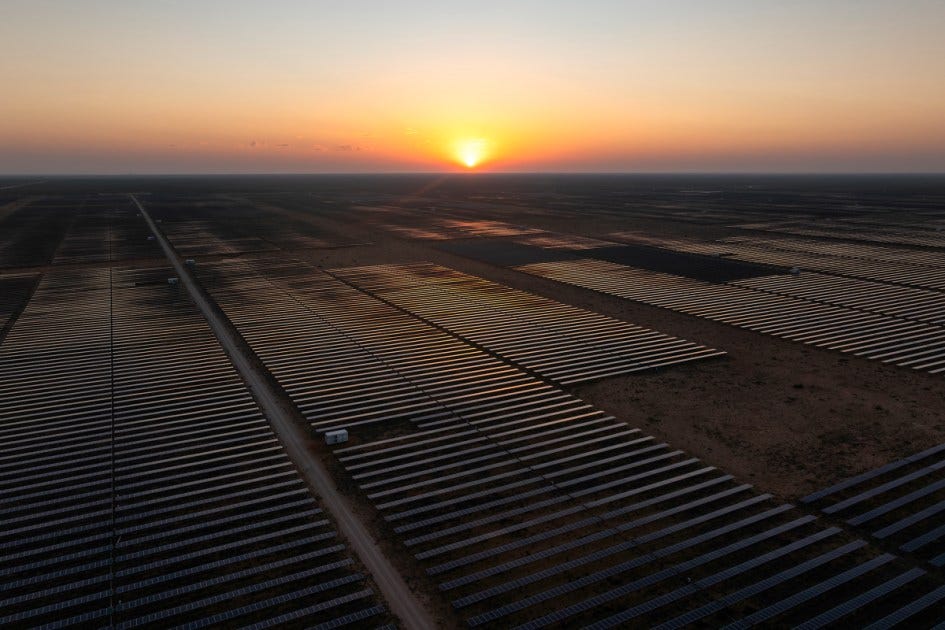 A large solar facility in Texas