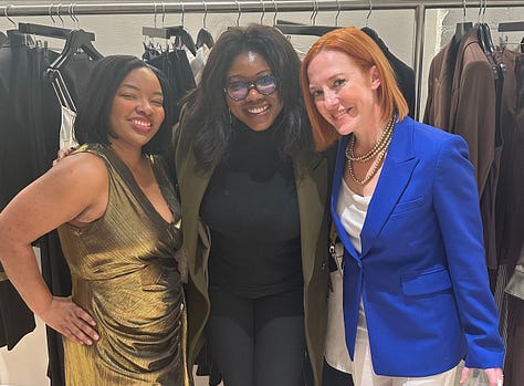 Women’s clothing company Argent launched its new D.C. store in Georgetown. I caught up with the founder and CEO Sali Christeson, Symone Sanders-Townsend,Jen Psaki, Abby Phillip, and my good friend Ayesha Rascoe.
