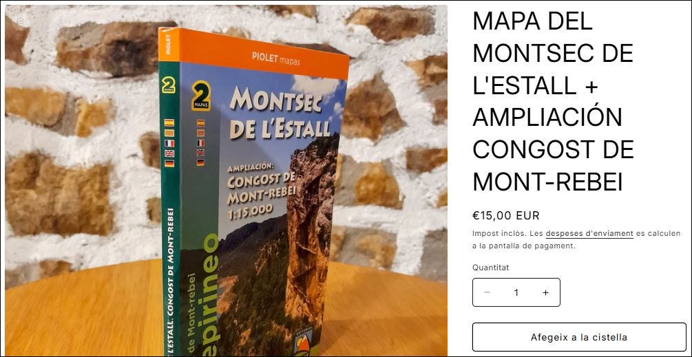 Carpeta que euneix dues cartografies excepcionals: el Montsec de l’Estall a escala 1:20.000 i una ampliació del Congost de Mont-rebei a escala 1:15.000.