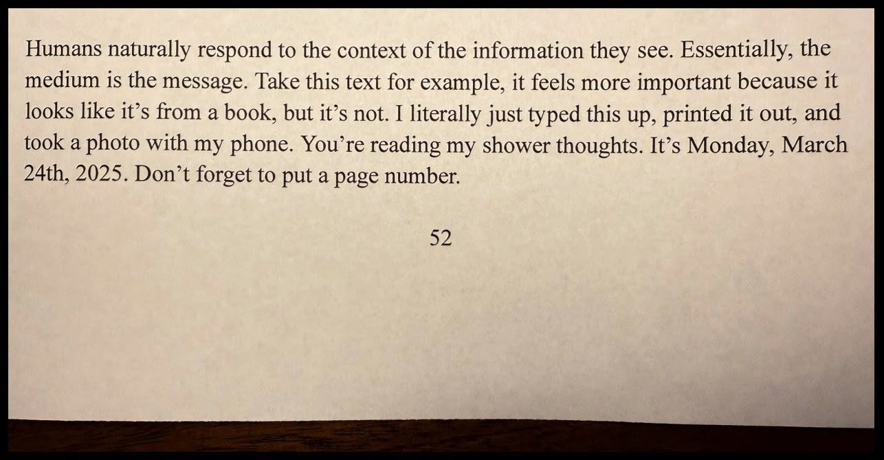 Medium is the message Medium is the message