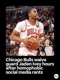 The Chicago Bulls are waiving guard Jaden Ivey for conduct detrimental to the team, the organization announced Monday, March 30. Ivey, 24, took to social media targeting the LGBTQ community, Pride Month