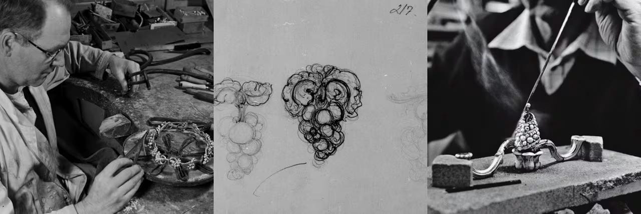 The Moonlight Grapes Design Draft by Georg Jensen