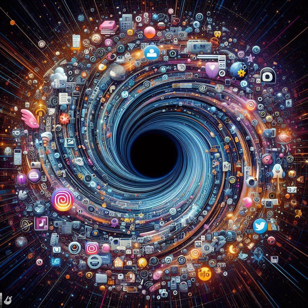 vortex of online discourse swallowing everything