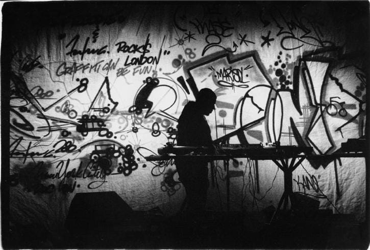 Producer Afrika Bambaataa on the decks