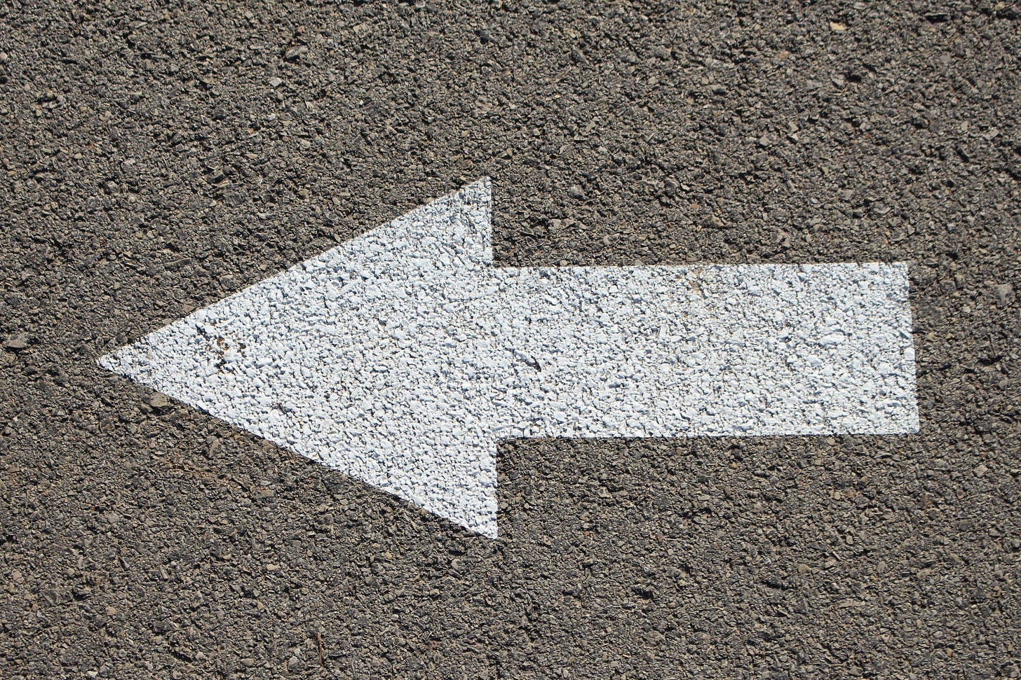 A photo of an arrow pointing to the left A photo of an arrow pointing to the left