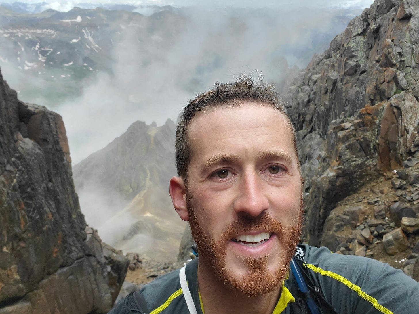 a picture of Dan, partway up the mountain