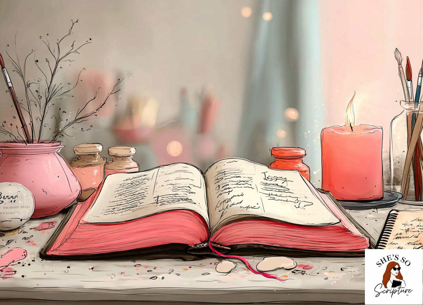 Open Bible and notebook representing a calm, Messianic Jewish study of Revelation, eschatology, and biblical interpretation.