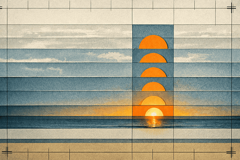 Collage inspired imagery of the material world colliding with nature