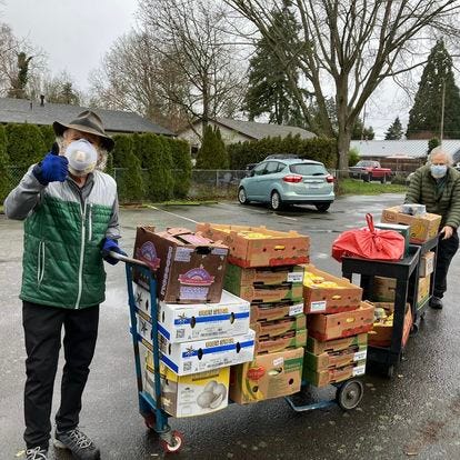 Images of gleaning healthy and fresh food for the people to address hunger insecurity