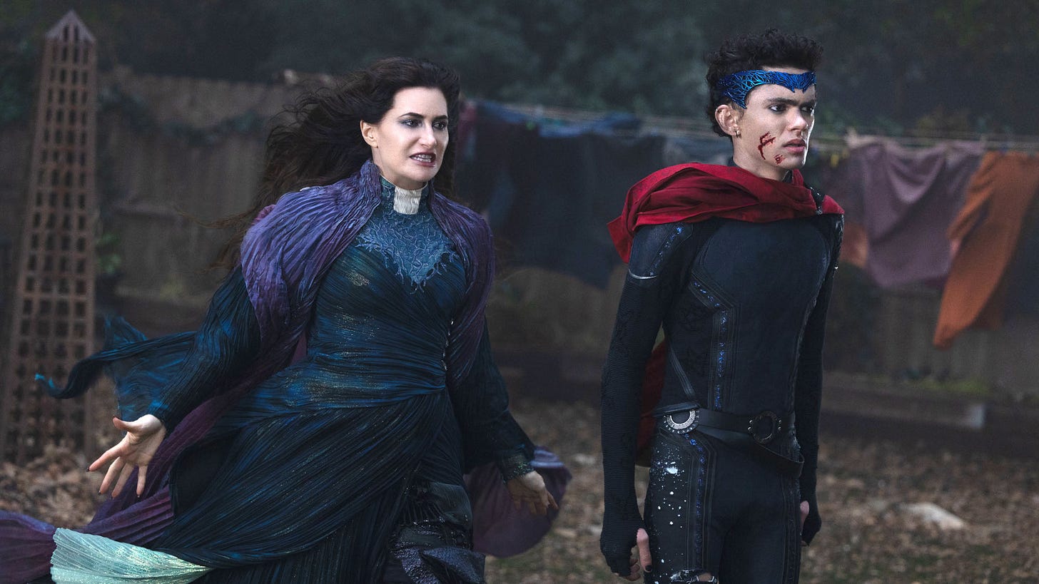 Kathryn Hahn and Joe Locke prepare for battle in Agatha All Along