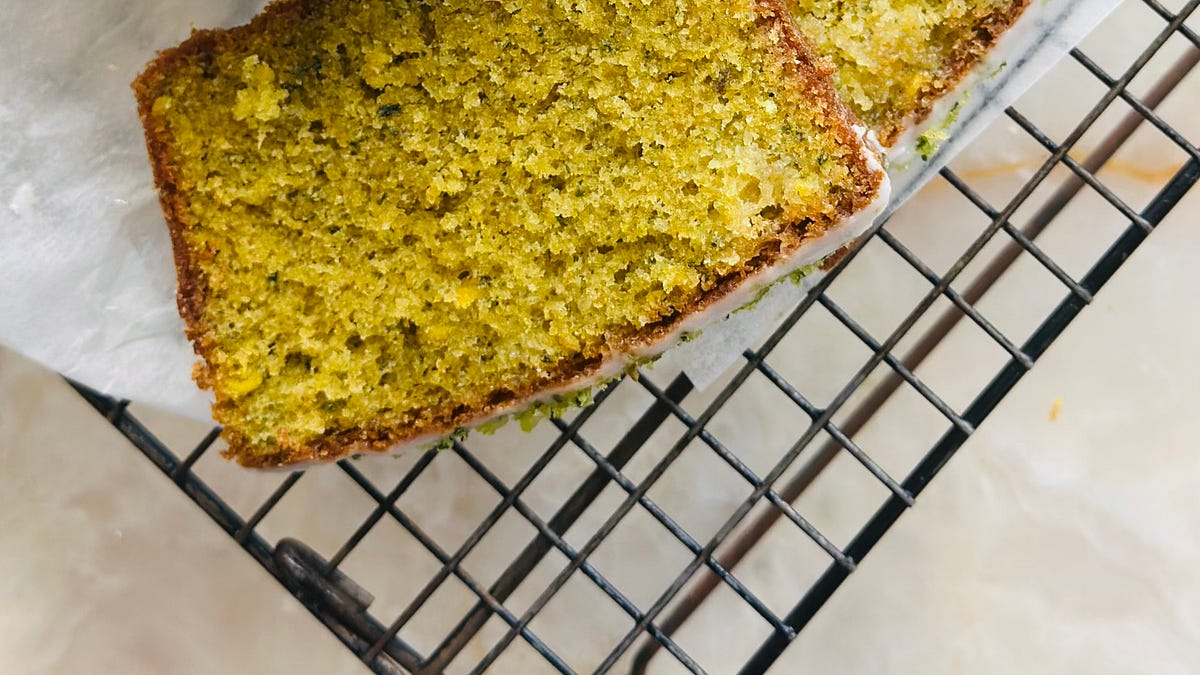 Lemon and basil drizzle cake & a herby sorbet