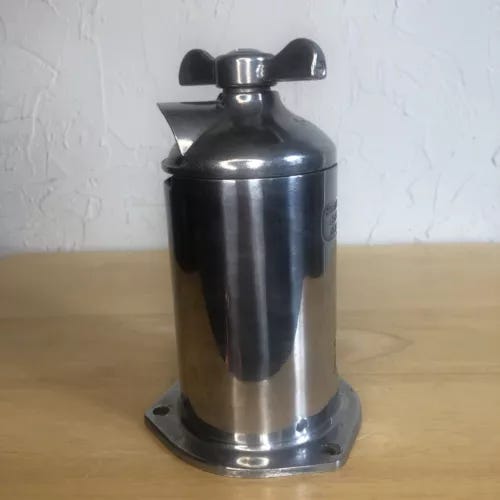 Vtg SOAP DISPENSER Hoover Co. MANUALLY Operated Crank NICKEL Plated Box/Extras - Picture 2 of 12