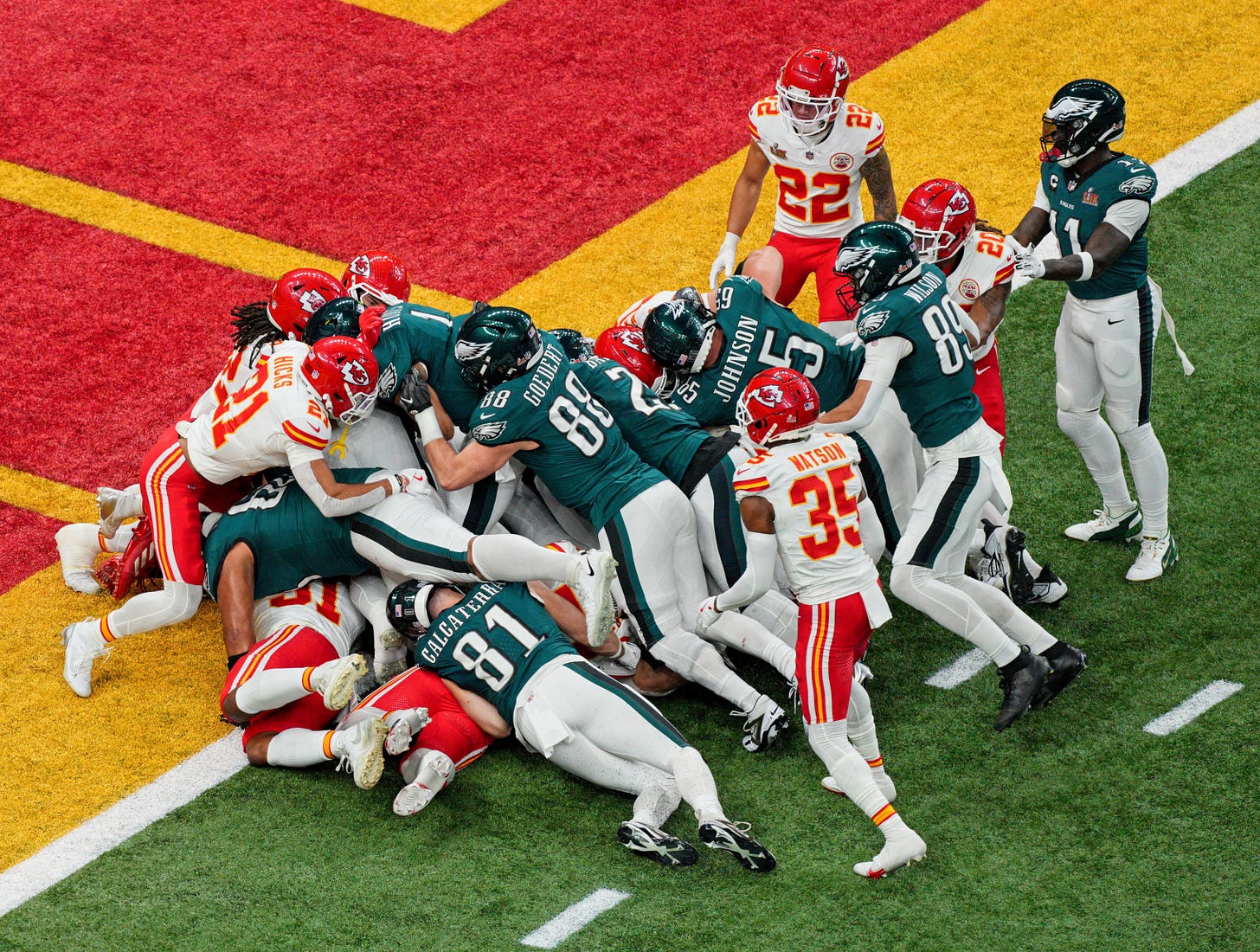 Players pushing each other Players pushing each other