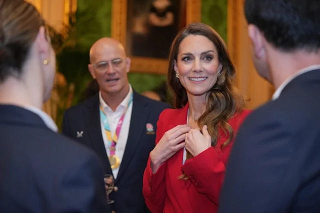 Princess Kate in red dress at Windsor Castle reception