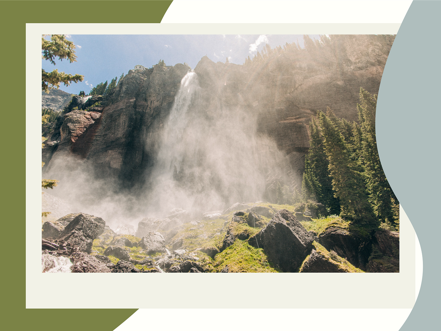 waterfall hiking trail in SW Colorado