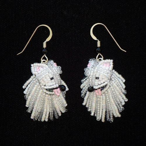 Beaded Dog Earrings American Eskimo Eskie Pendant Sterling silver onyx bead 925 Bead embroidery Beadwork Beading Dogs Etsy Amazon Handmade Beaded Dog Earrings American Eskimo Eskie Pendant Sterling silver onyx bead 925 Bead embroidery Beadwork Beading Dogs Etsy Amazon Handmade