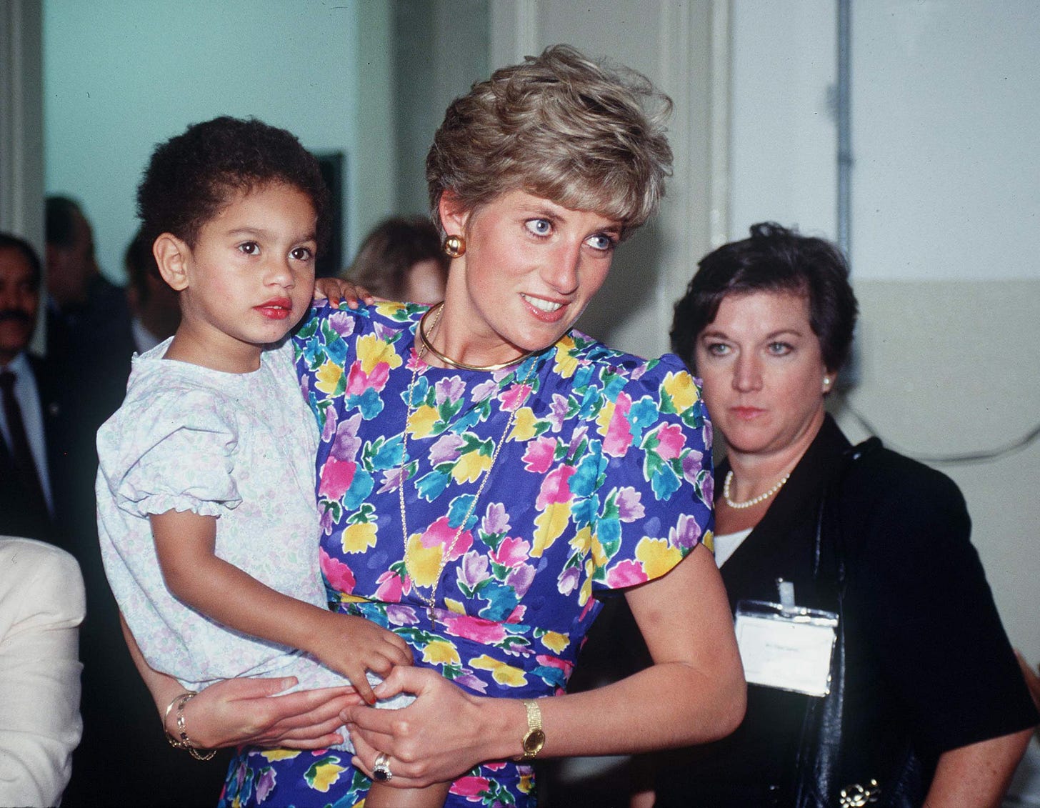 Princess Diana with an orphan