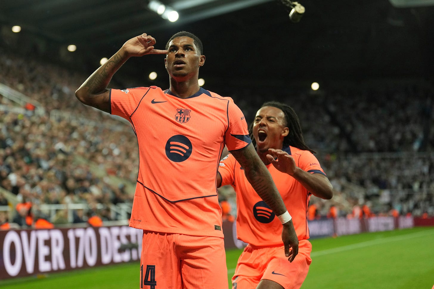 Rashford celebra el segundo de los goles que marcó ante el Newcastle. Rashford celebra el segundo de los goles que marcó ante el Newcastle.