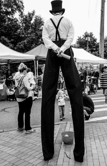 mickey doing street performing