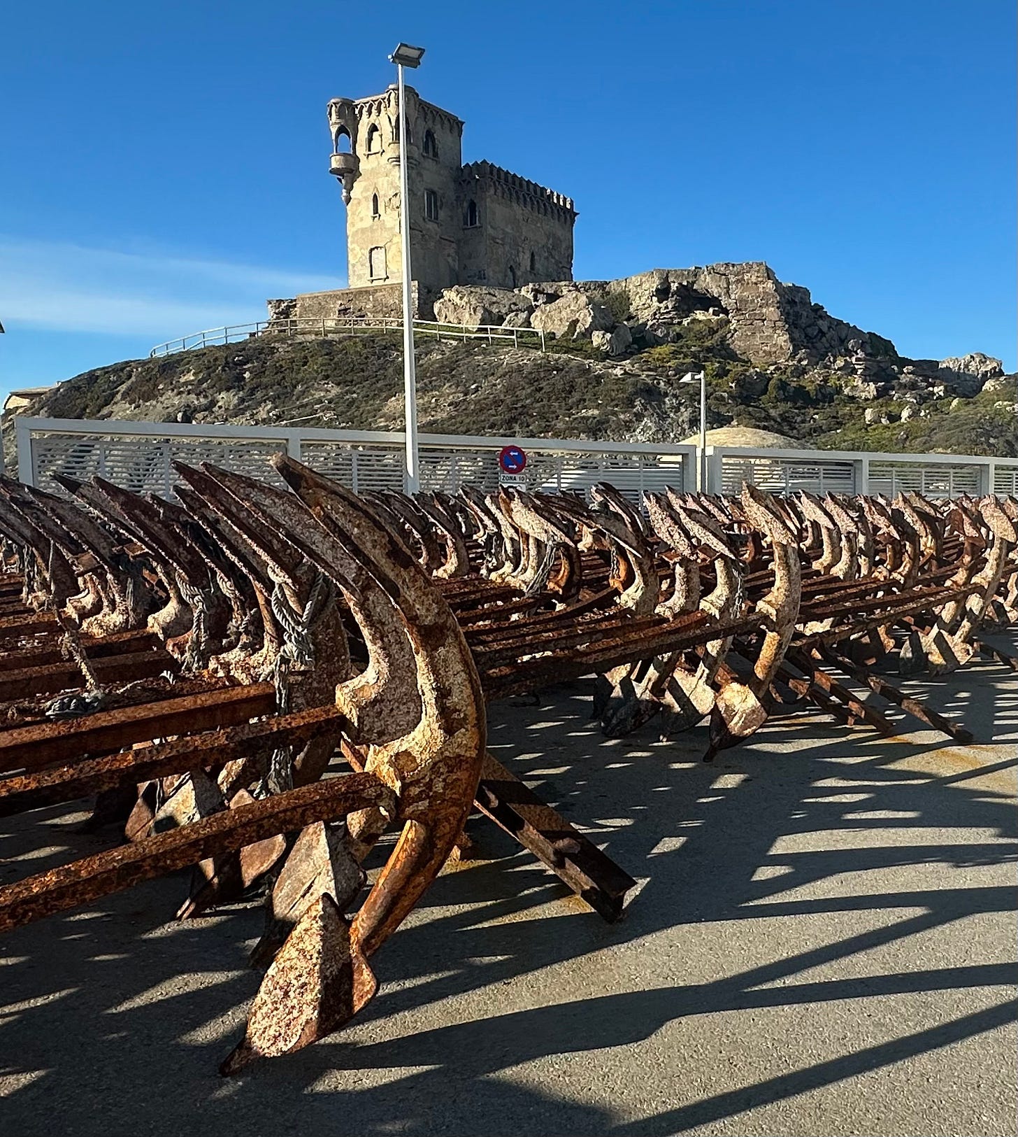 Rusty anchors at Tarifa Port. 