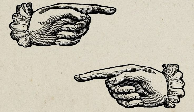 This may contain: two hands pointing at each other with their fingers