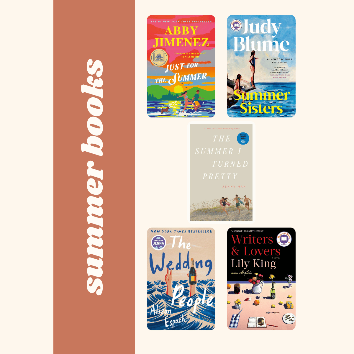 collage of summer books.
