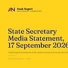 State Secretary Media Statement, 17 September 2026