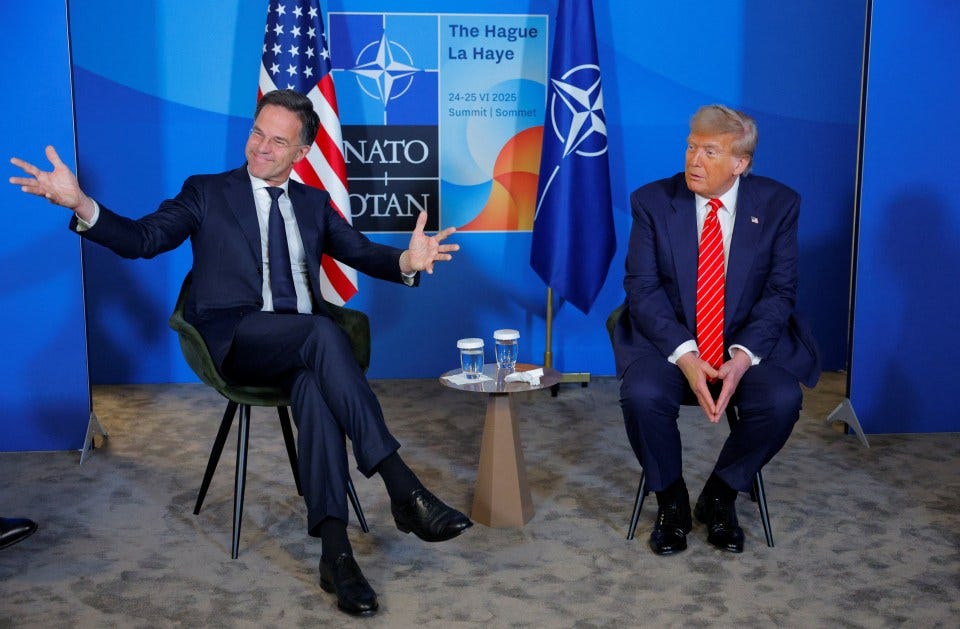 Donald Trump and Mark Rutte at a NATO summit.