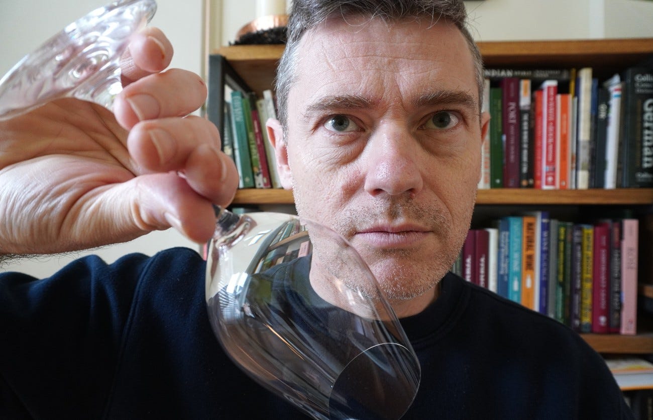 Simon J Woolf not enjoying an empty glass