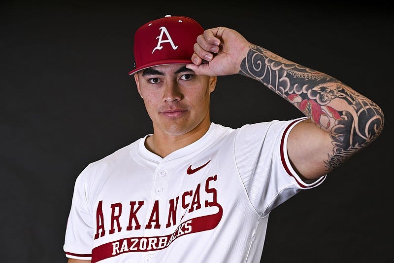 Wehiwa Aloy enters 2025 Arkansas baseball season with first-round  expectations | Whole Hog Sports