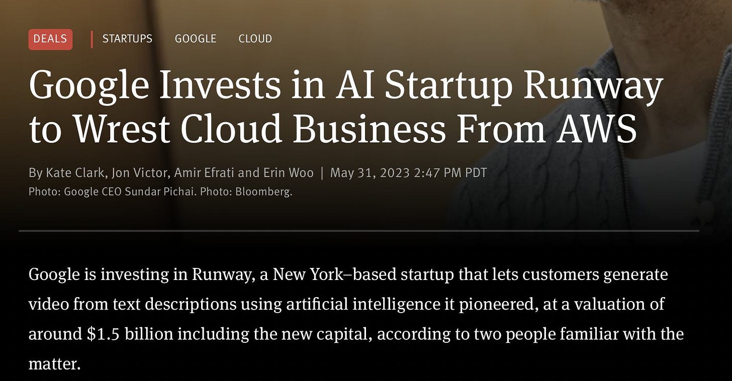 Barchart on Twitter: "Google $GOOGL is investing an AI Startup called Runway  with the goal of taking cloud business share away from Amazon Web Services  $AMZN https://t.co/PJEDuzHtTj" / Twitter