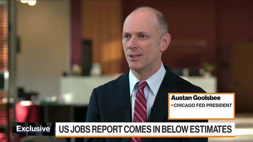 Watch Fed's Goolsbee Calls US Jobs Report 'Very Solid' - Bloomberg