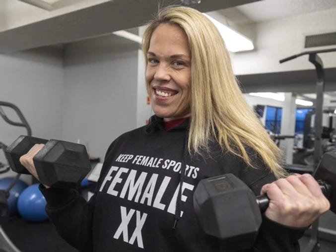 London powerlifter April Hutchinson is pumped on Monday, Jan. 8, 2024, after her suspension from lifting was reduced to a single year, from two. (Mike Hensen/The London Free Press London powerlifter April Hutchinson is pumped on Monday, Jan. 8, 2024, after her suspension from lifting was reduced to a single year, from two. (Mike Hensen/The London Free Press