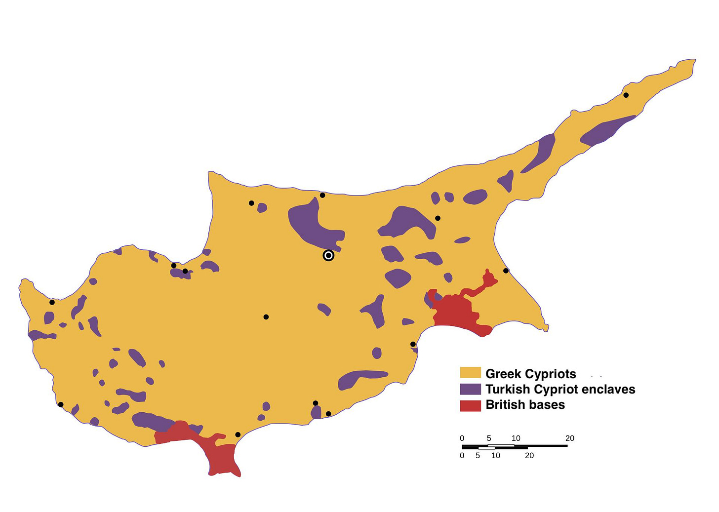 Turkish Cypriot enclaves in Cyprus between 1964 and the 1974 Turkish ...