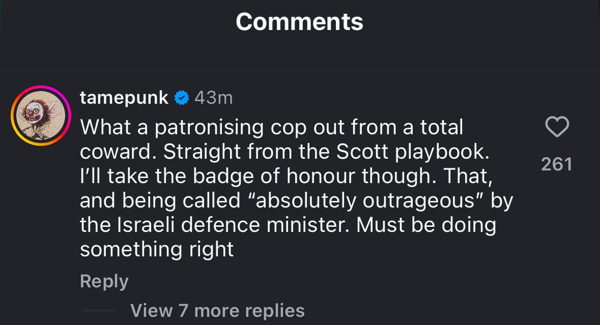 a comment describing Anthony Albanese as a "total coward" a comment describing Anthony Albanese as a "total coward"