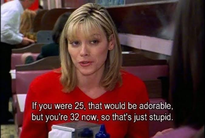 What's adorable at 25 but stupid at 32 and so on? : r/sexandthecity