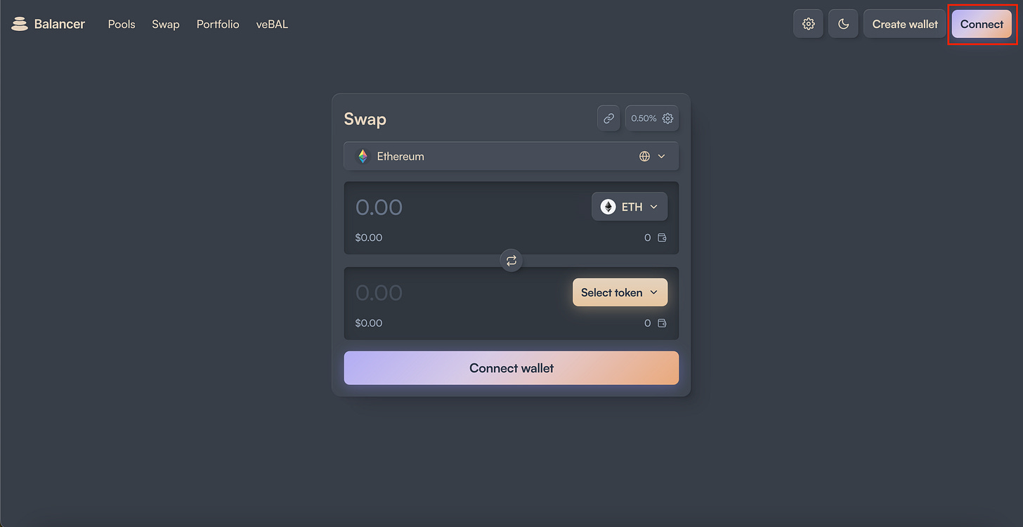 Balancer - Wallet Connection Balancer - Wallet Connection