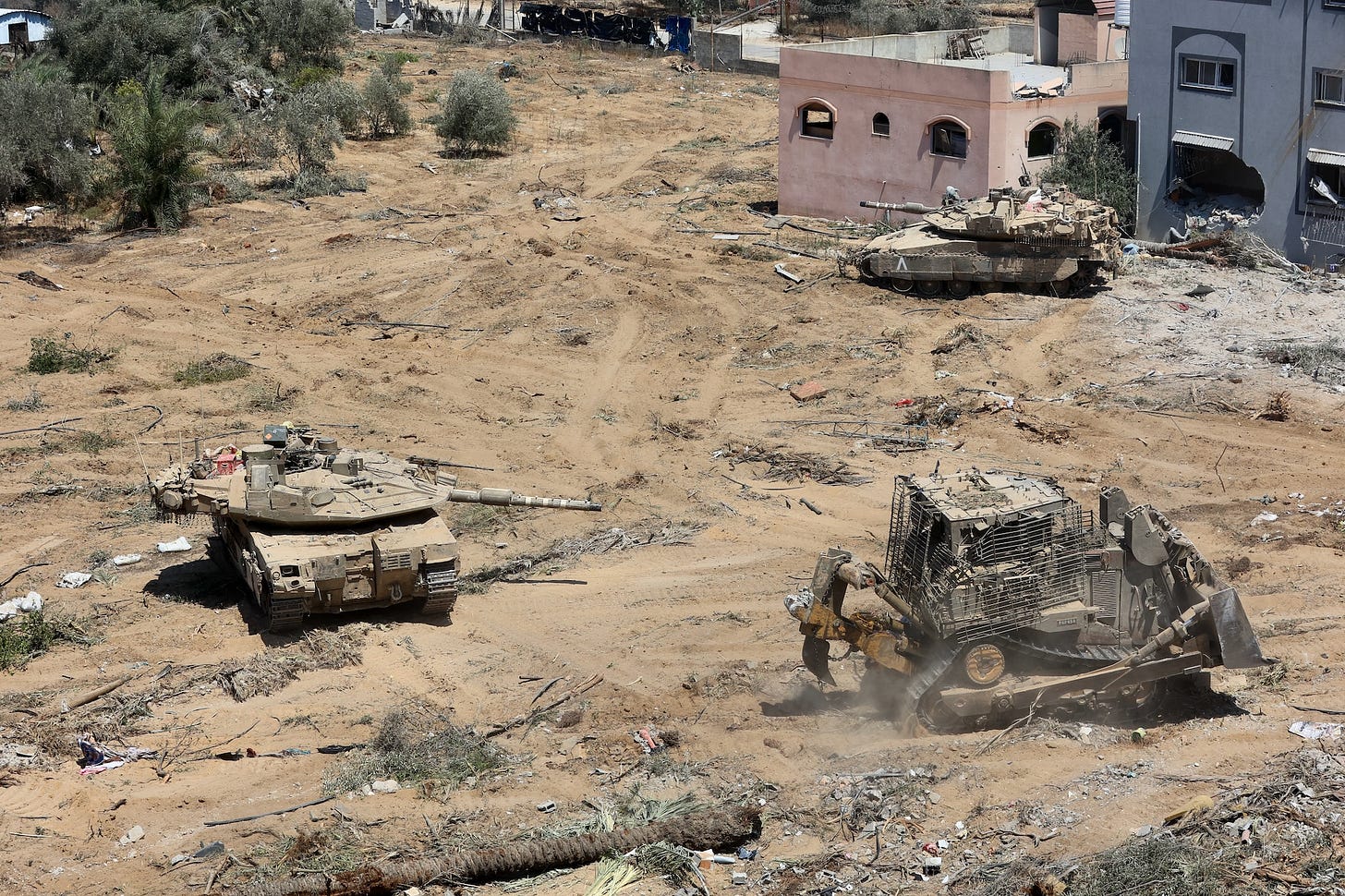 Israeli soldiers operating in Khan Younis, in the southern Gaza Strip, on July 31, 2024. (Oren Cohen/Flash90)