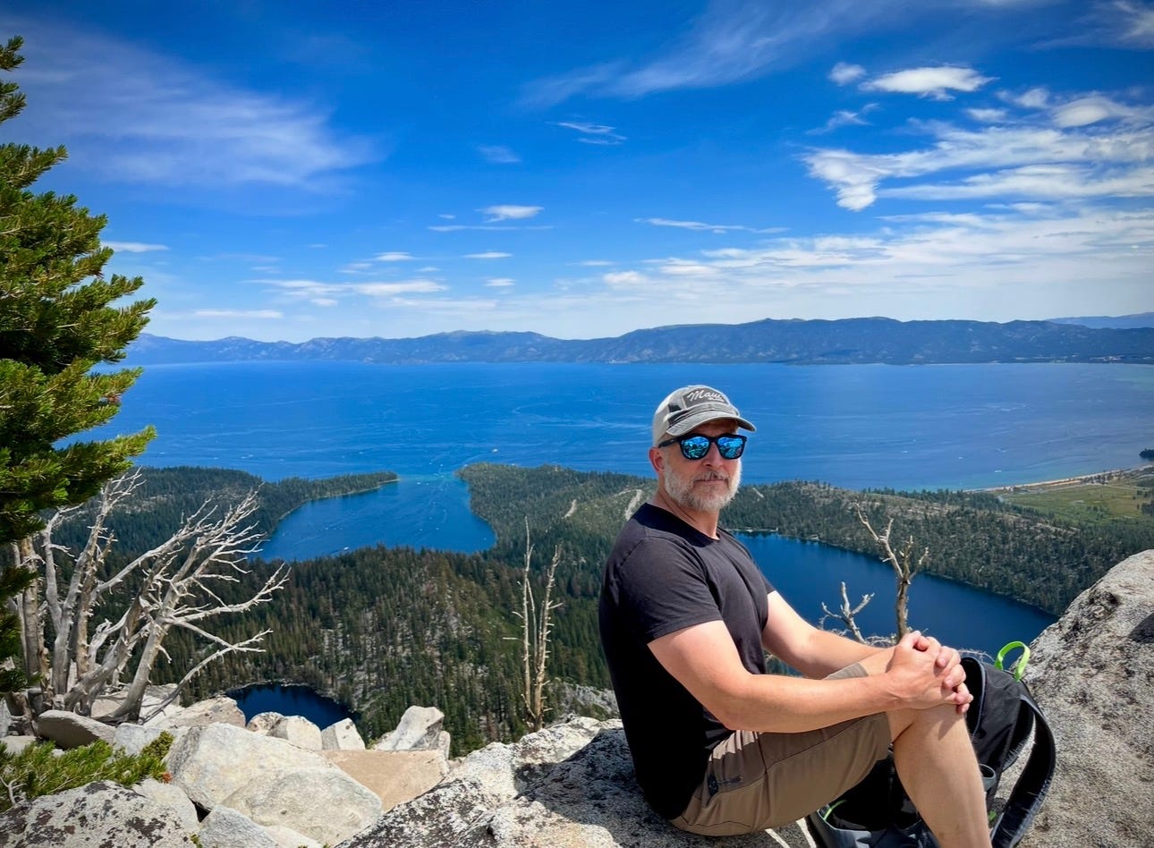Larry Cornett hiking near Lake Tahoe Larry Cornett hiking near Lake Tahoe