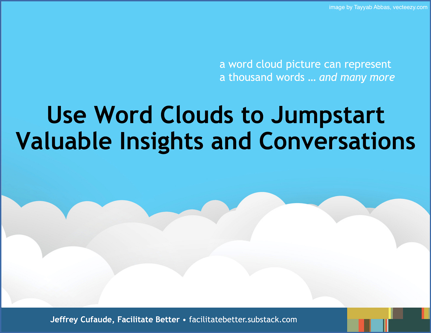 illustration of curvy white clouds on a bright blue background