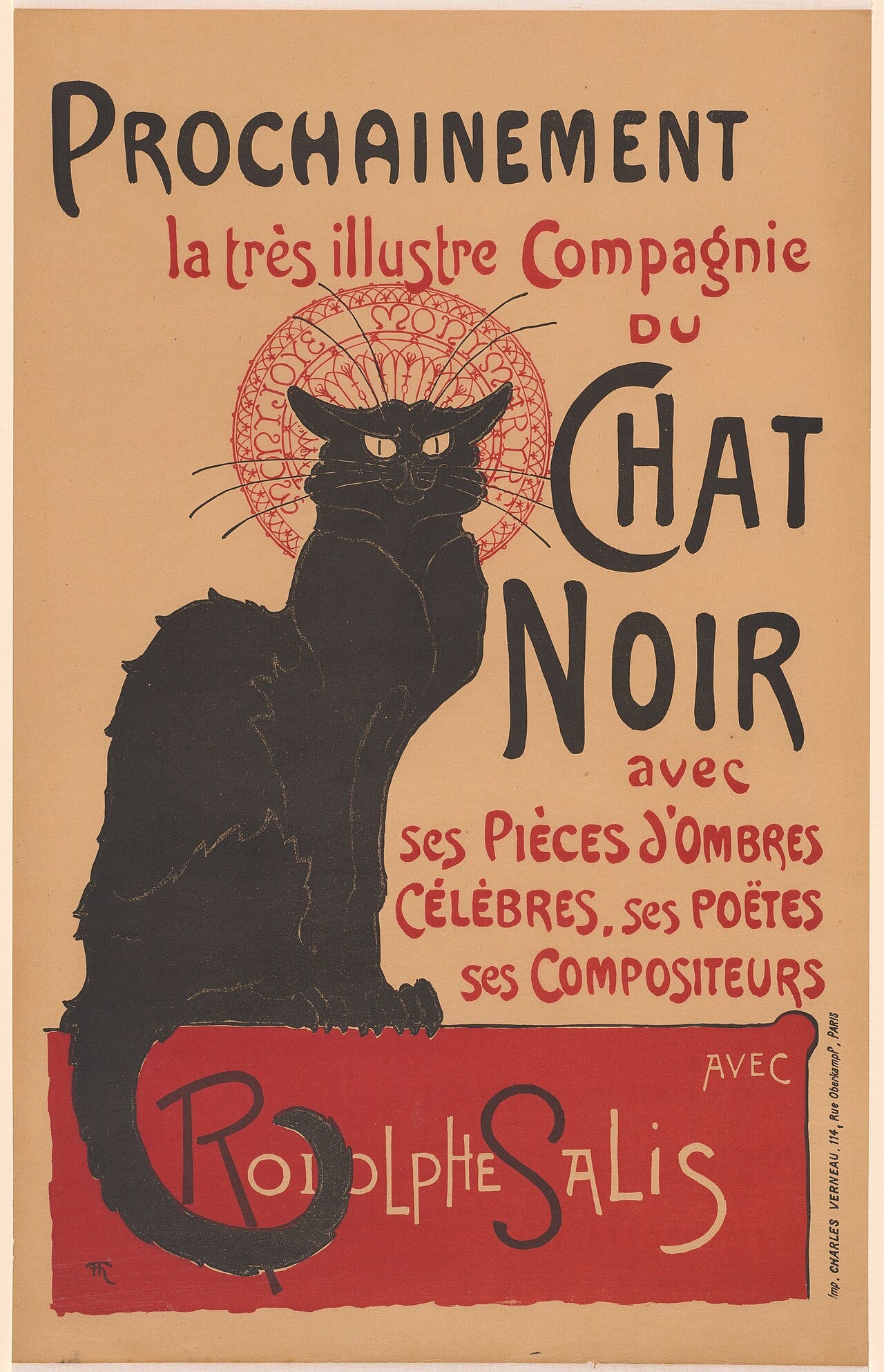 Theophile Steinlen, Tournee du Chat Noir, 1896 Theophile Steinlen, Tournee du Chat Noir, 1896