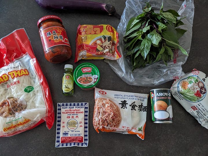 two shopping hauls, one from Grocery Outlet and the second from Fubonn Asian Supermarket