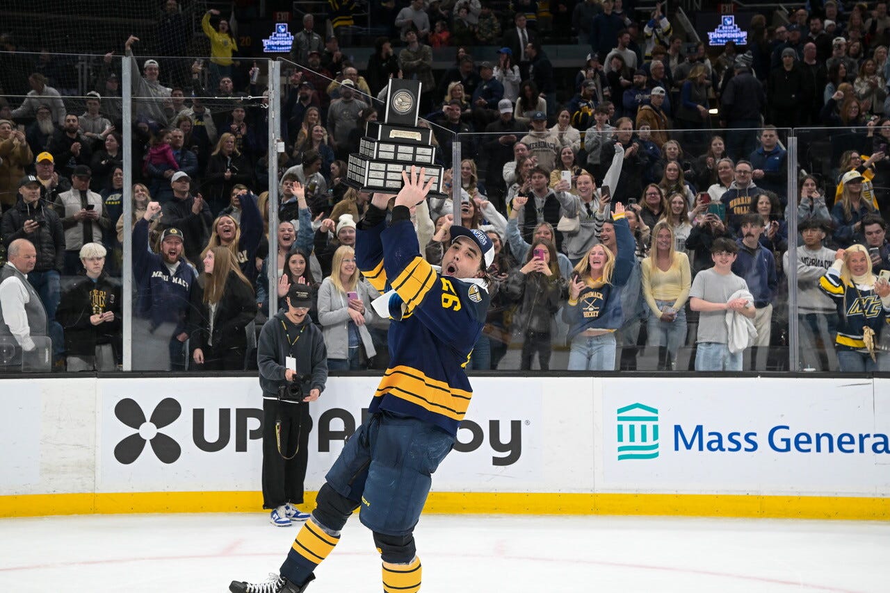 Michael Emerson reunites with UND as Merrimack's run reaches NCAA tournament - Grand Forks Herald | Grand Forks, East Grand Forks news, weather & sports Michael Emerson reunites with UND as Merrimack's run reaches NCAA tournament - Grand Forks Herald | Grand Forks, East Grand Forks news, weather & sports